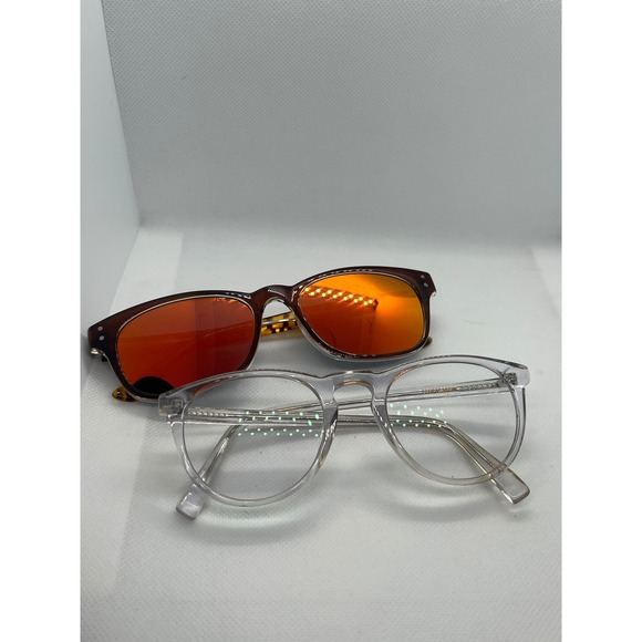 Zenni Mens Eyeglasses & Sunglasses Bundle Fashion Frames Clear & Brown - Picture 1 of 5